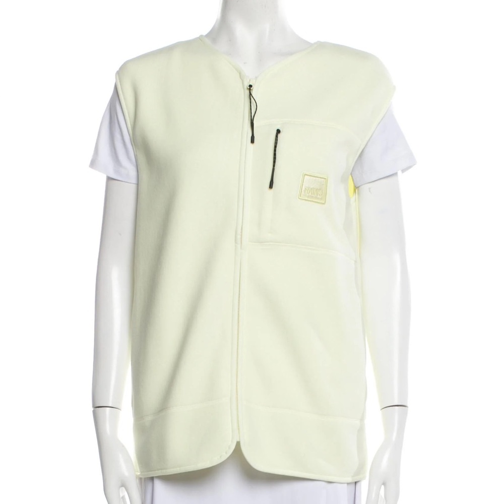 NWT Rains Fleece Vest in Straw; size XS; unisex fit